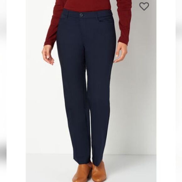 Christopher & Banks Navy Modern Fit Straight Leg Petite Trouser - Picture 14 of 14